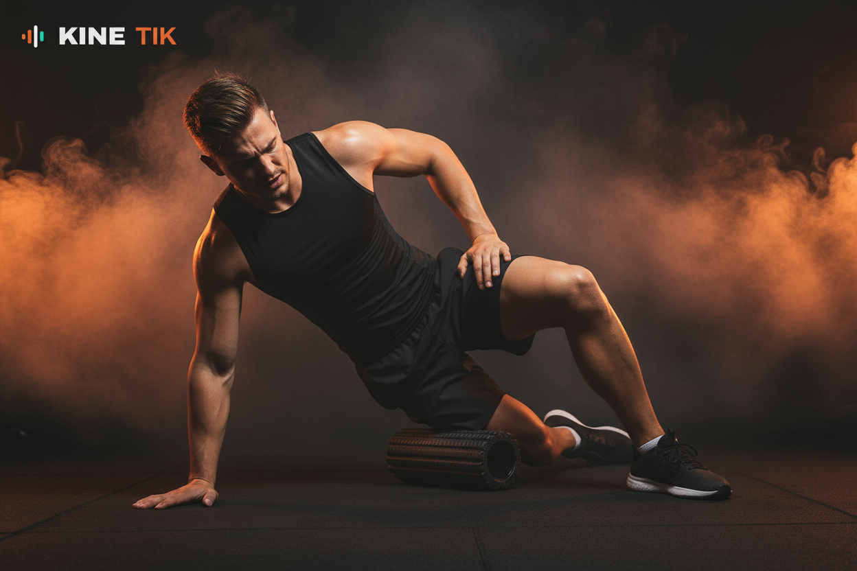 Foam roller on thigh