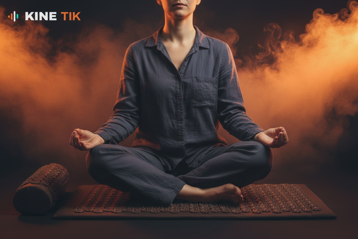 Meditation on acupressure mat